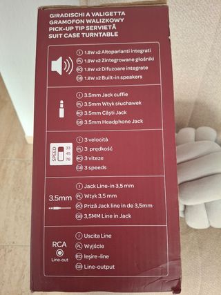 Tocadiscos Maleta Negro y Rojo