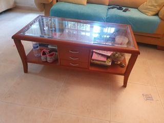 Conjunto Muebles Salón Madera Maciza Nogal