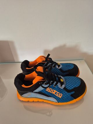Zapatos de seguridad Sparco azul y naranja