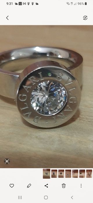 Anillo Bulgari Plata con Circonita