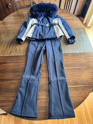 Conjunto esquí Oysho mujer T.36 azul/blanco