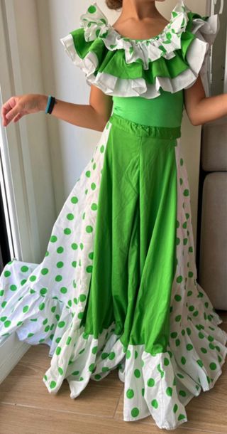 Traje Flamenca Niña Hecho a Mano Talla 10/12