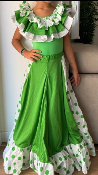 Traje Flamenca Niña Hecho a Mano Talla 10/12