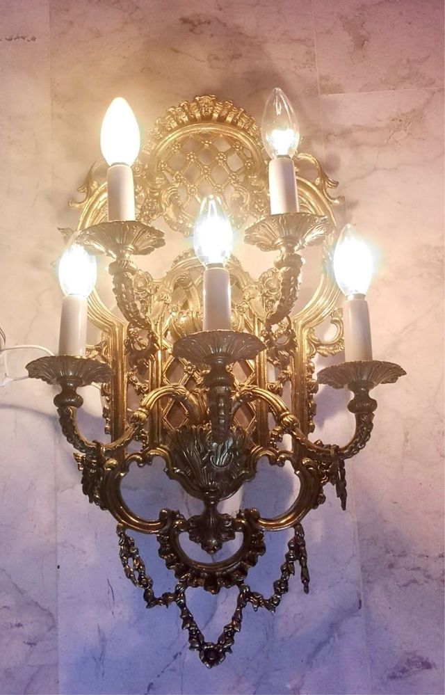 Pareja apliques bronce antiguos estilo imperio