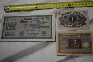Lote de 3 billetes antiguos Alemania 1920 1922 