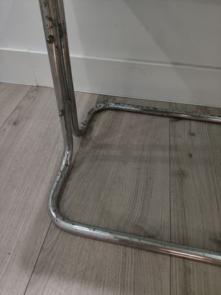 Mesa baja cristal y metal