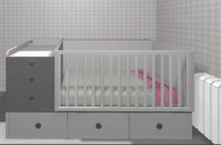 Cuna convertible con cajones