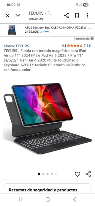 Tecurs KC011 Teclado Magnético iPad Air 11