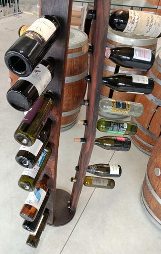 Porta Bottiglie Verticale in Doghe di Vera Botte