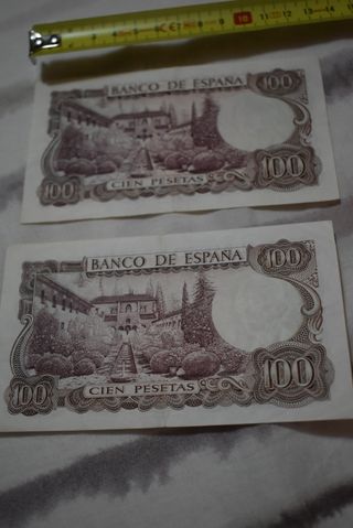 Lote 2 Billetes 100 Pesetas España 1970