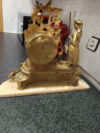 Orologio da tavolo in bronzo e marmo