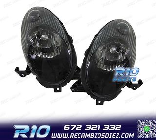 FAROS PARA NISSAN MICRA K12 03-07 FONDO NEGRO