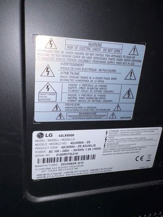 Televisión LG 42LX6500 - Pantalla no funciona