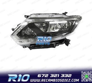 FARO IZQ PARA NISSAN XTRAIL 14-18 LED FONDO NEGRO