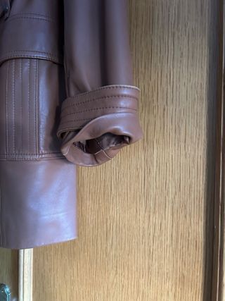 Abrigo Cuero Brooks Brothers Mujer Marrón