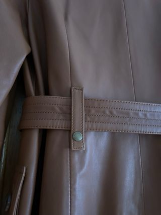 Abrigo Cuero Brooks Brothers Mujer Marrón