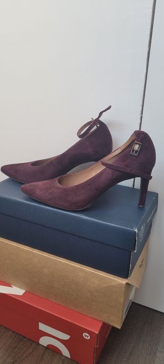 Zapatos Salón Ante Morado Pedro Miralles