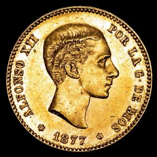 Monedas Alfonsina de Oro 25 Pesetas, 2 unidades.