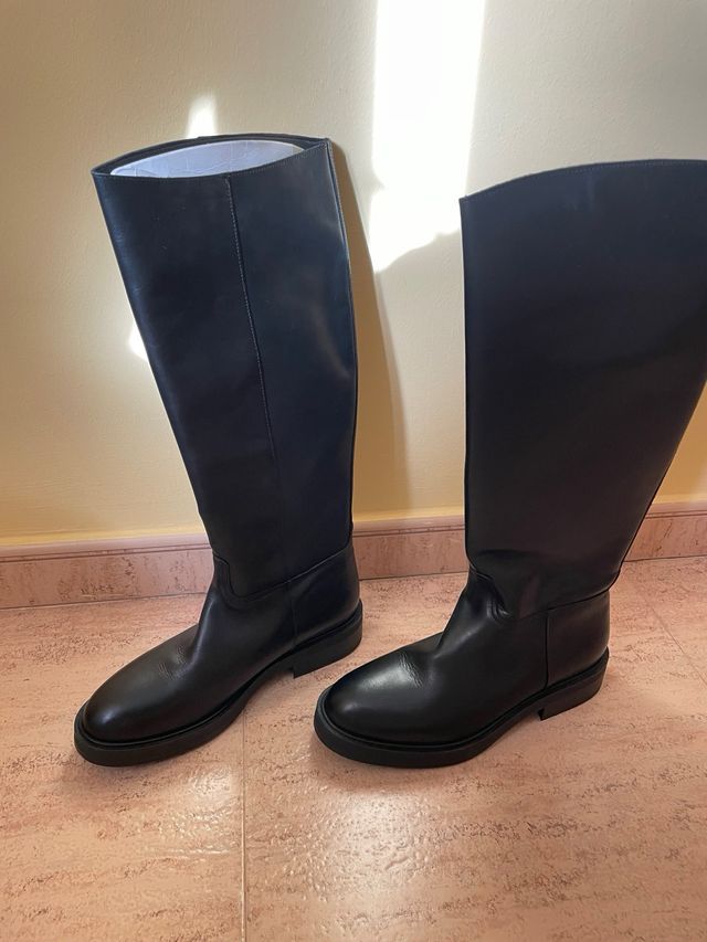 Botas altas Mango negras talla 41 de piel