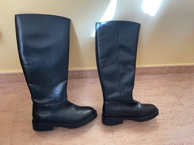Botas altas Mango negras talla 41 de piel