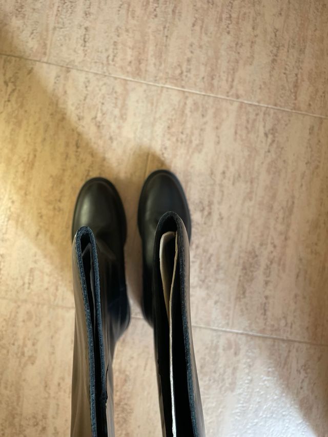 Botas altas Mango negras talla 41 de piel