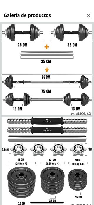 Set Pesas y Mancuernas 20kg