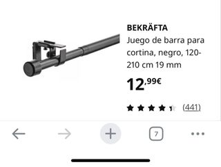 Barra Cortina Negra IKEA