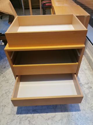 Cajoneras de madera 60x45x60. 3 unidades. 