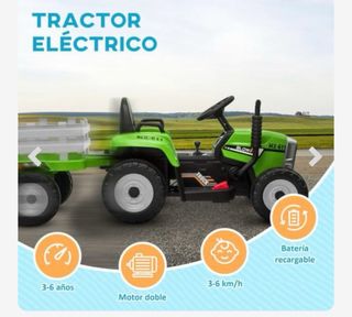 Tractor eléctrico infantil con remolque