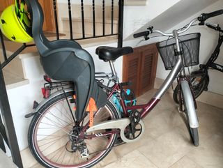 Bicicleta paseo con sillita para bebé