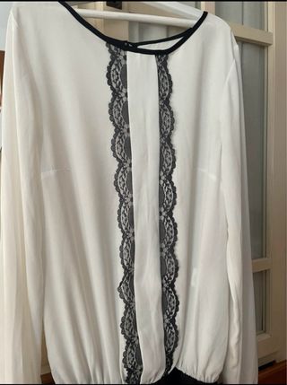 Vestido Lencero Mujer Blanco y Negro