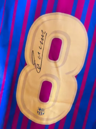 Camiseta Barça Iniesta Firmada Talla S