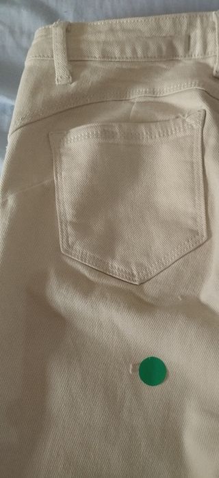 Pantalón campana beige mujer 