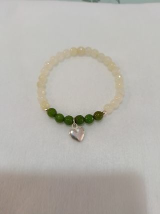 Pulsera elástica corazón plata