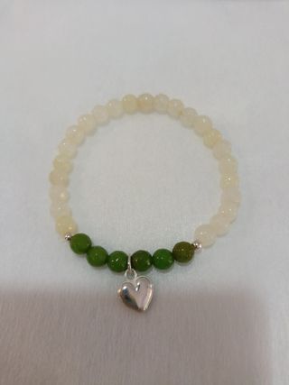 Pulsera elástica corazón plata