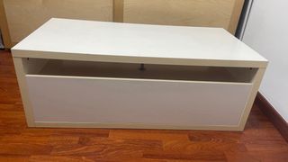 Mueble TV blanco con cajones madera maciza