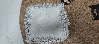 Porta anillos boda plata y blanco