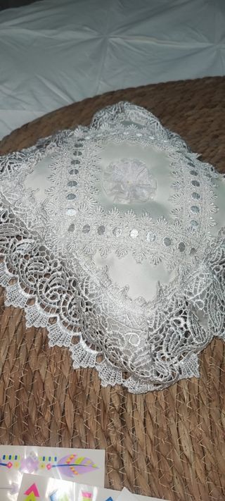 Porta anillos boda plata y blanco