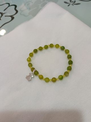 Pulsera elástica osito plata