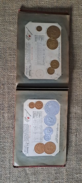 Álbum monedas del mundo rojo francia alemania 