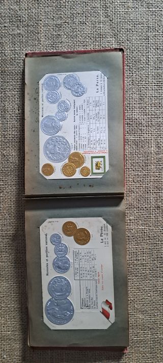 Álbum monedas del mundo rojo francia alemania 