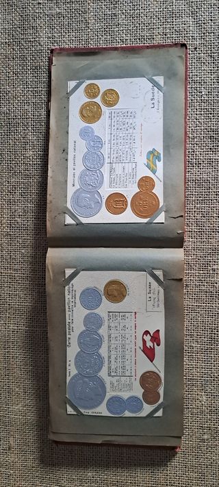 Álbum monedas del mundo rojo francia alemania 