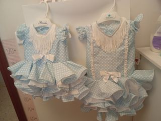 2 Vestidos Gitana Azul y Blanco