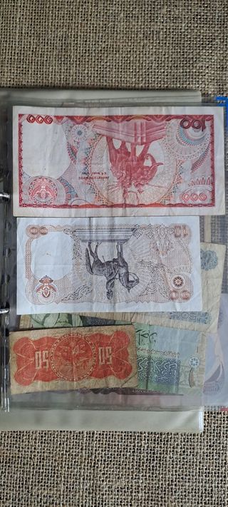 Álbum Billetes Mundo España, México, India, Irak