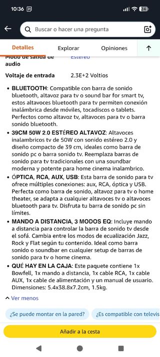 Barra de Sonido Bluetooth Majority Bowfell