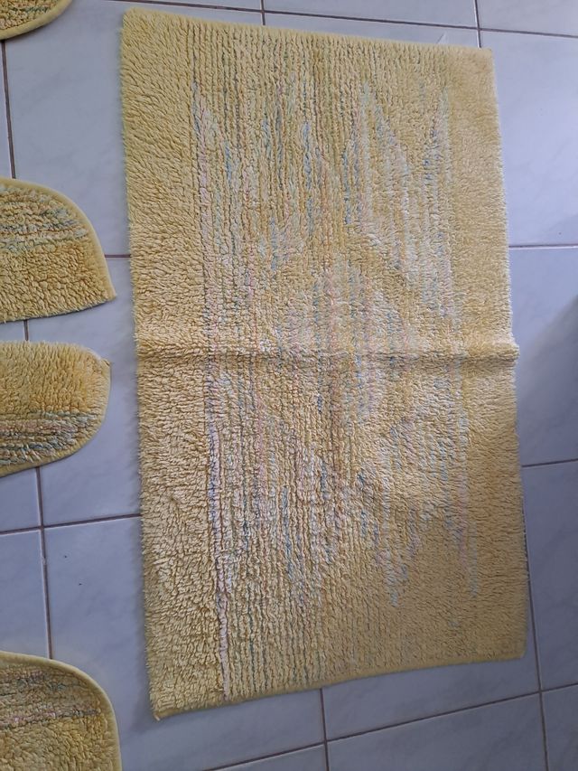 Set 3 Tappeti Bagno Giallo Multicolore