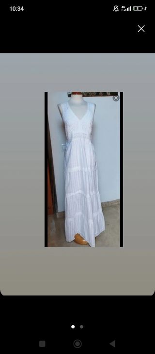 Vestido blanco ibicenco algodón