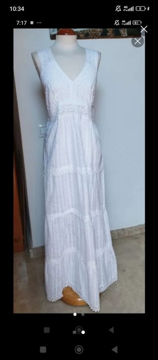 Vestido blanco ibicenco algodón