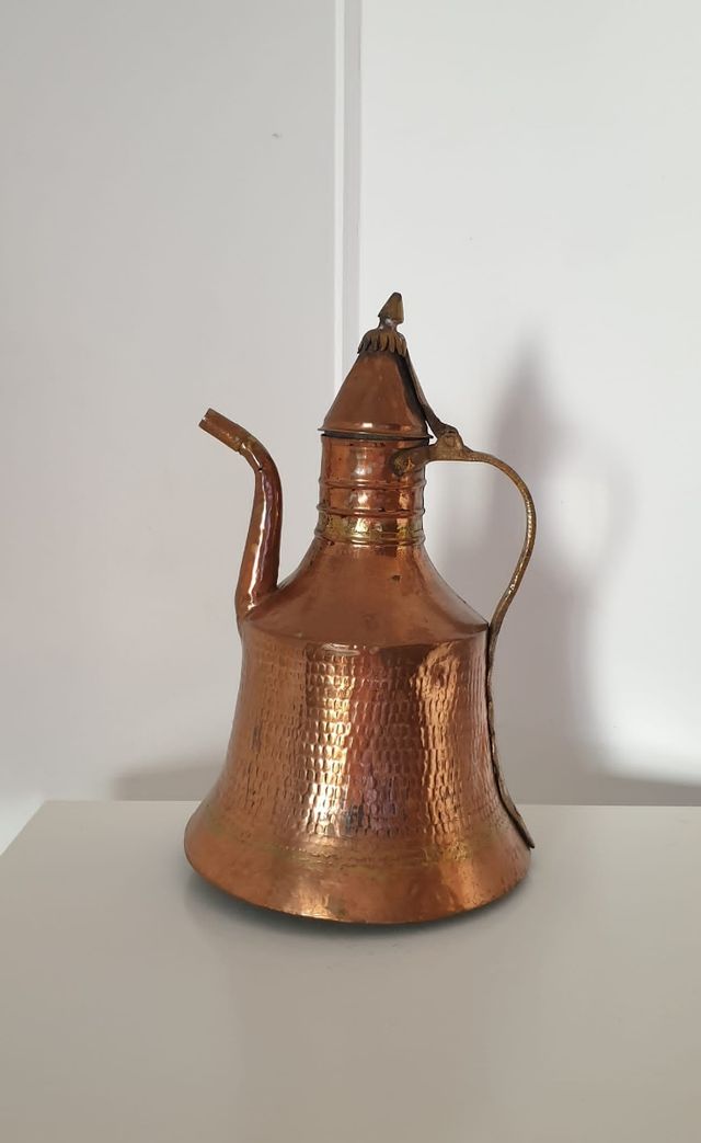 TETERA ANTIGUA DE BRONCE Y COBRE