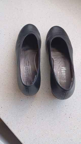 Zapatos Plumers Negros Mujer